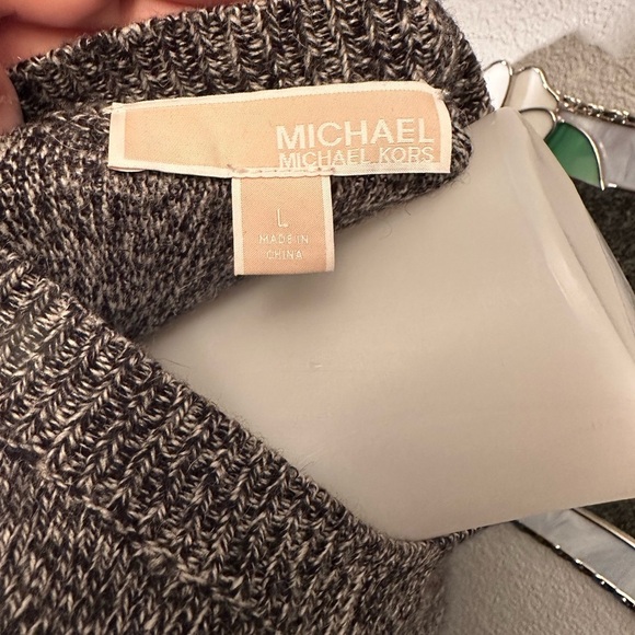 Michael Kors Women’s Grey Knit Batwing 3/4 Sleeve Sweater Sz L Pouch - Picture 7 of 7